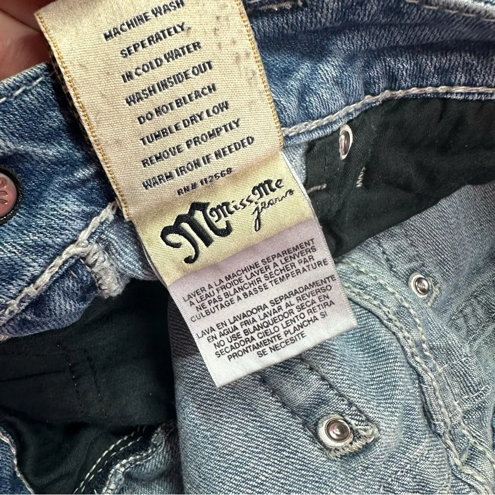 Miss Me low rise Y2K Distressed Skinny Jeans womens 27 embellished boho festival